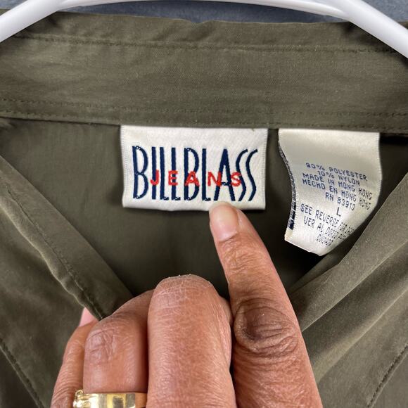 Vintage Bill Blass Strap Pull Blouse Women's Large Soft Long Sleeve Front Pocket - Picture 4 of 8